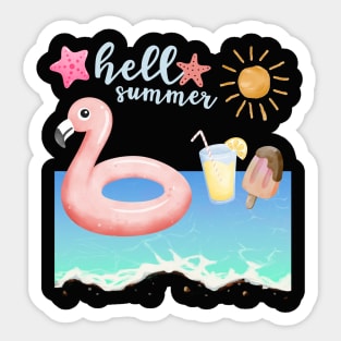 Hello summer Beach summertime Adventure travel lover palm tree sun Sticker